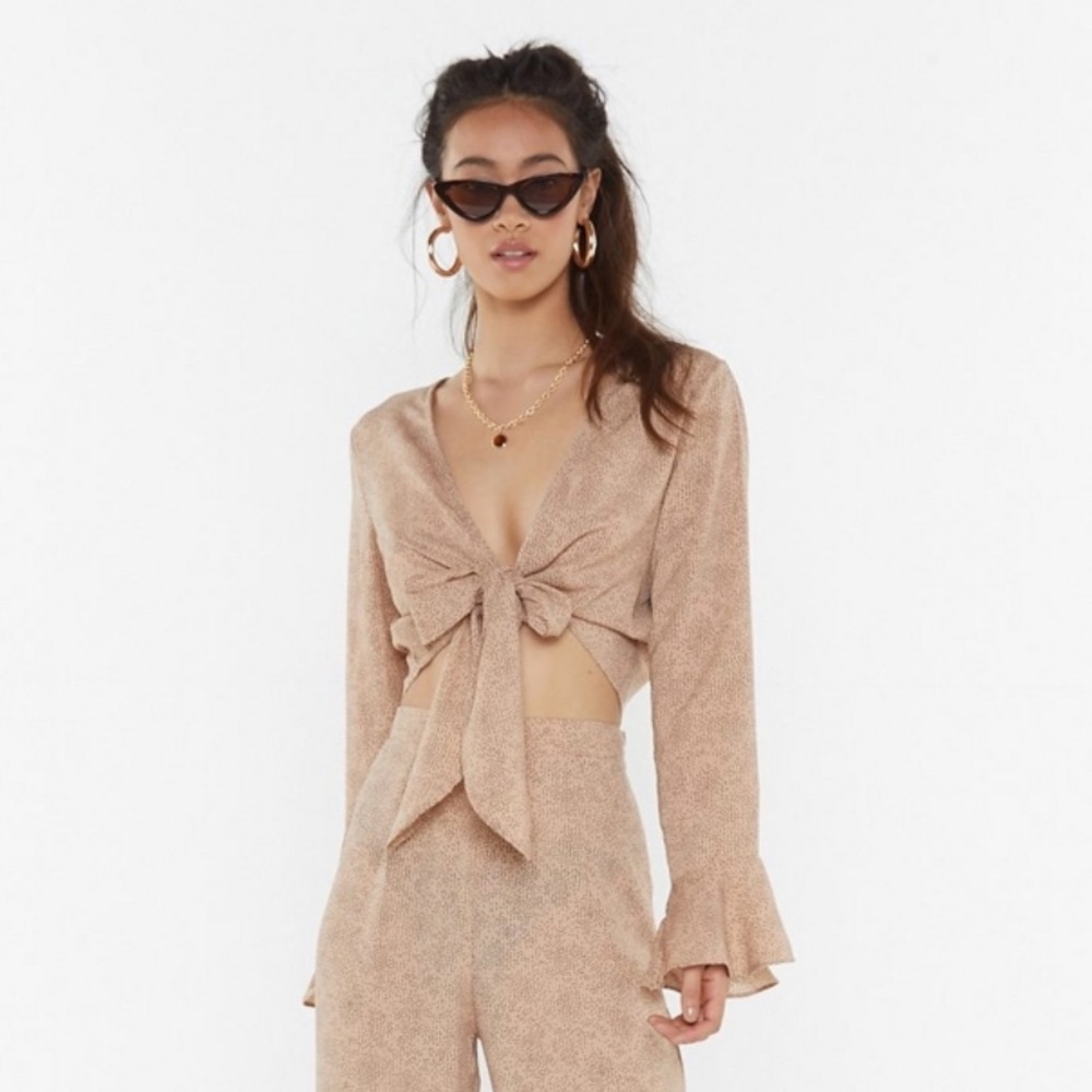 Nasty Gal Spotted Tie Crop Top